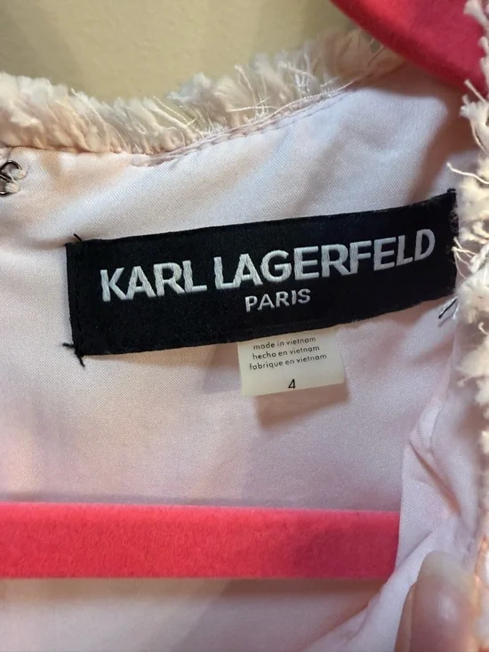 Karl Lagerfeld Pink Tweed Dress - Picture 4 of 6